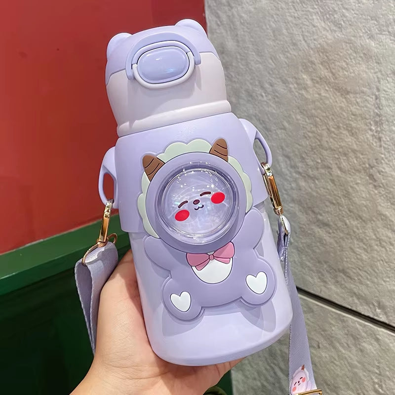 520ML Kids Stainless Steel Thermos Cup Children'S Hot Water Cup Portable Thermos Bottle Cartoon Thermos Bottle Insulation Cup